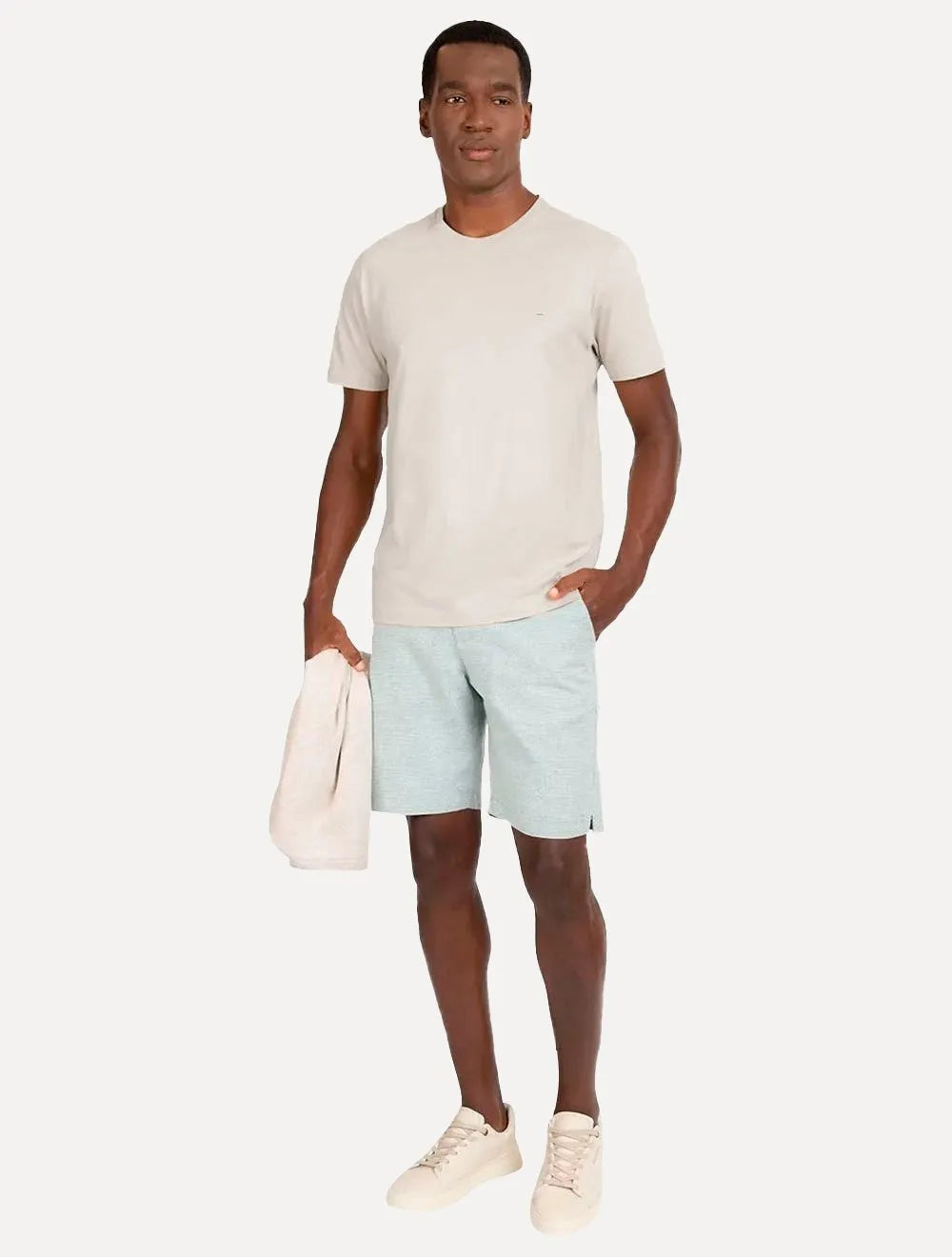 Camiseta Aramis Masculina Basic Lisa Cáqui Médio