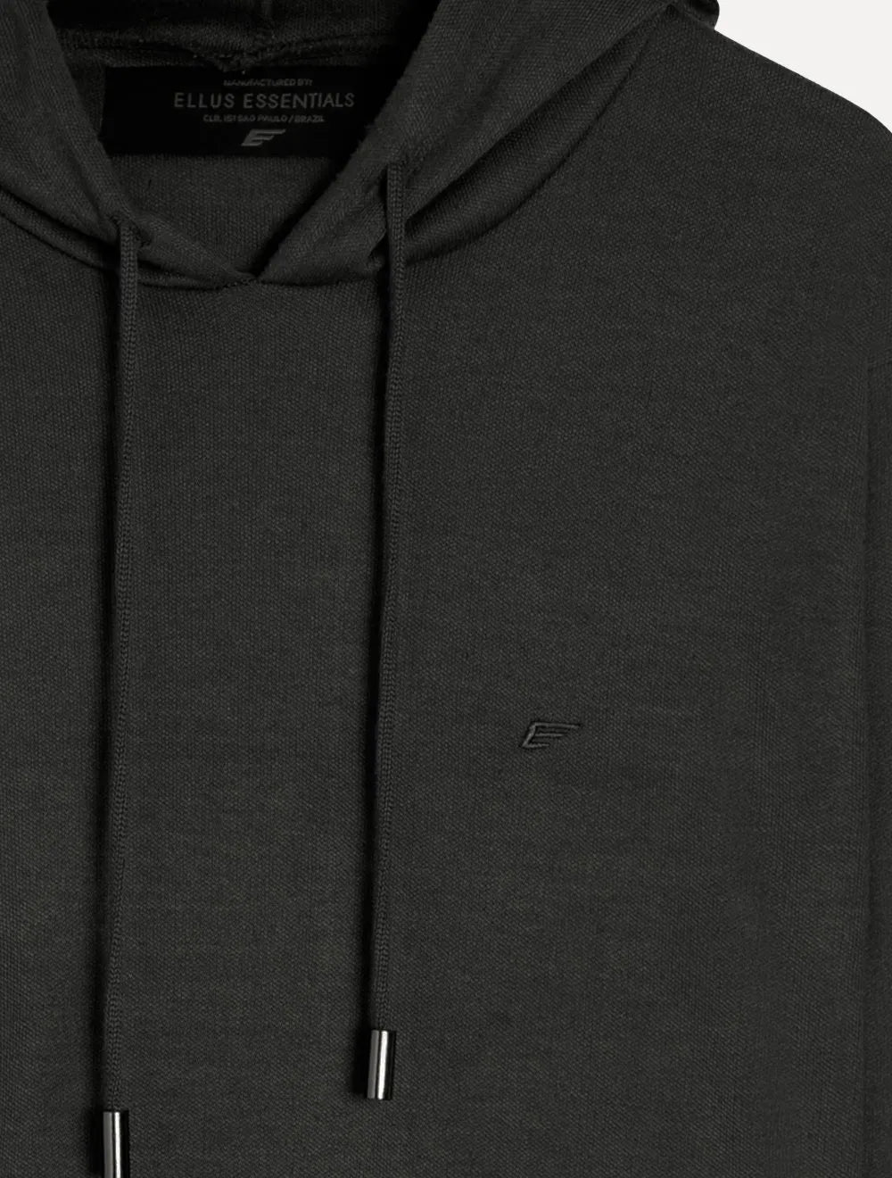 Blusa Ellus Tricot Masculina Cotton Poly Hood Grafite Mescla