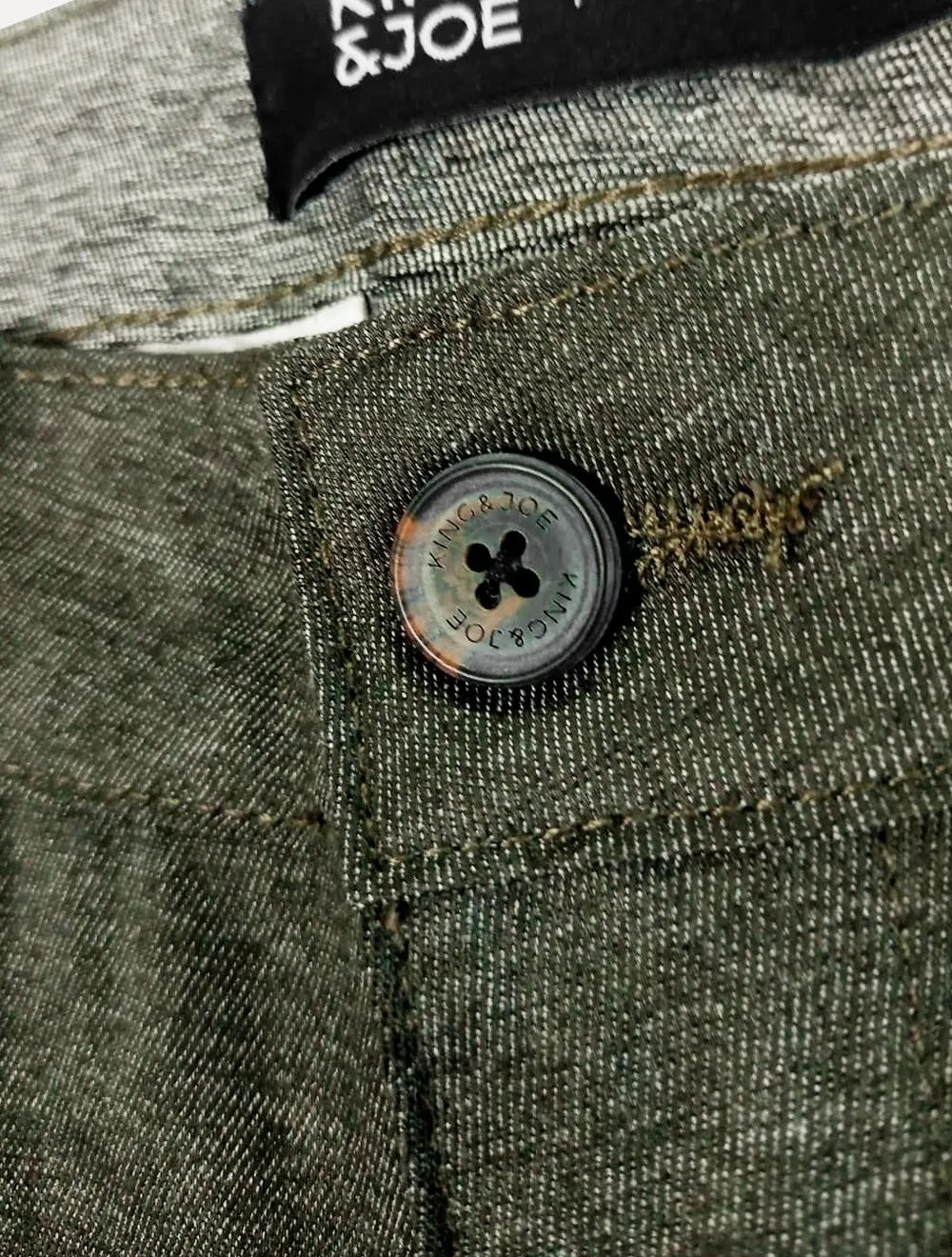Bermuda King & Joe Sarja Masculina Slim Faca Verde Militar Mescla