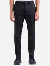Calça Armani Exchange Masculina Social Stretch Chino Azul Marinho