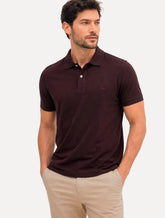 Camisa Polo Aramis Masculina Basic Piquet Mono Logo Vinho Escuro