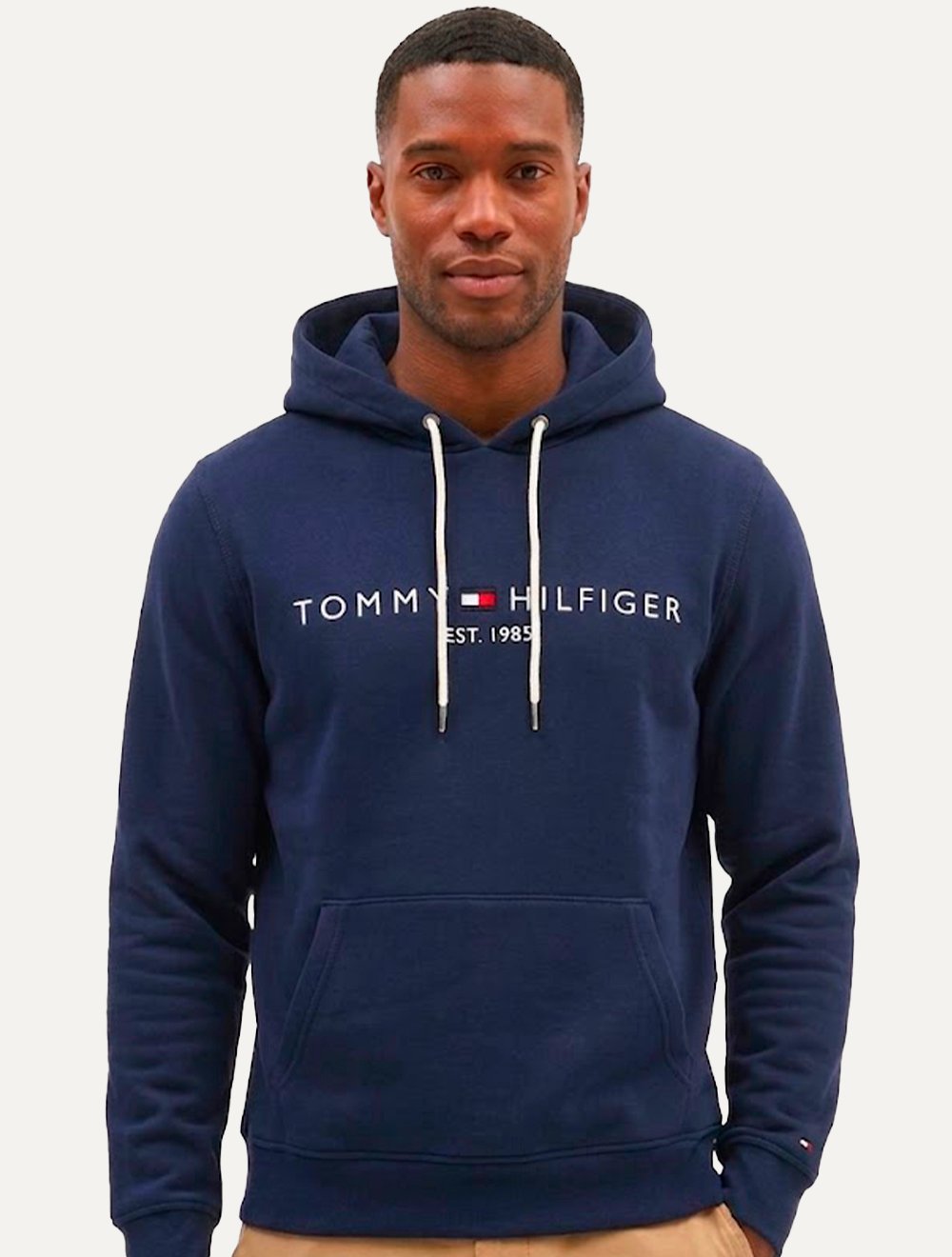 Moletom Tommy Hilfiger Masculino Hoodie Logo Core Azul Marinho