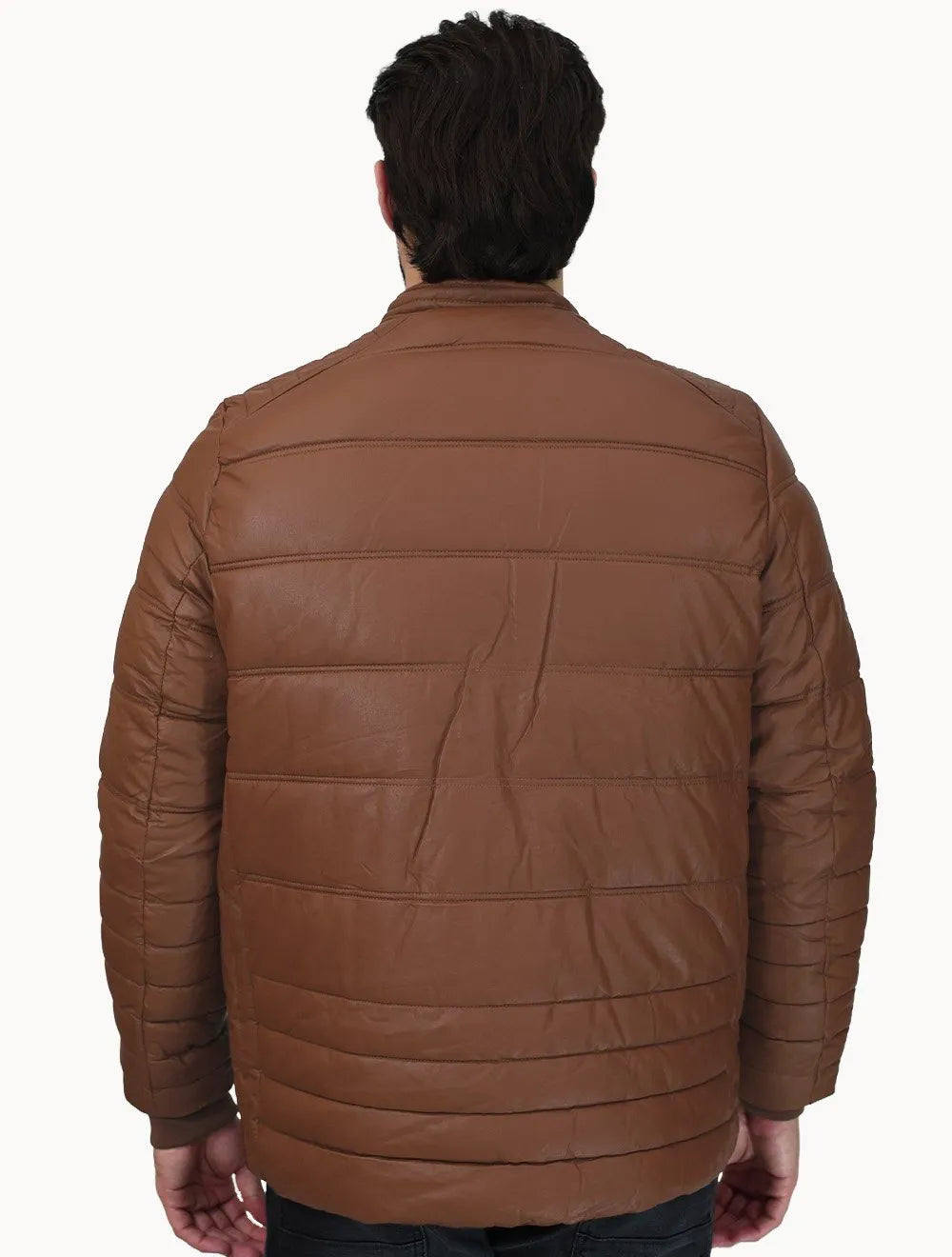 Jaqueta Dixen PU Zíper Frontal Café