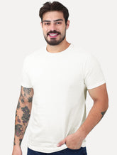 Camiseta John John Masculina Slim Fit Simple Off White