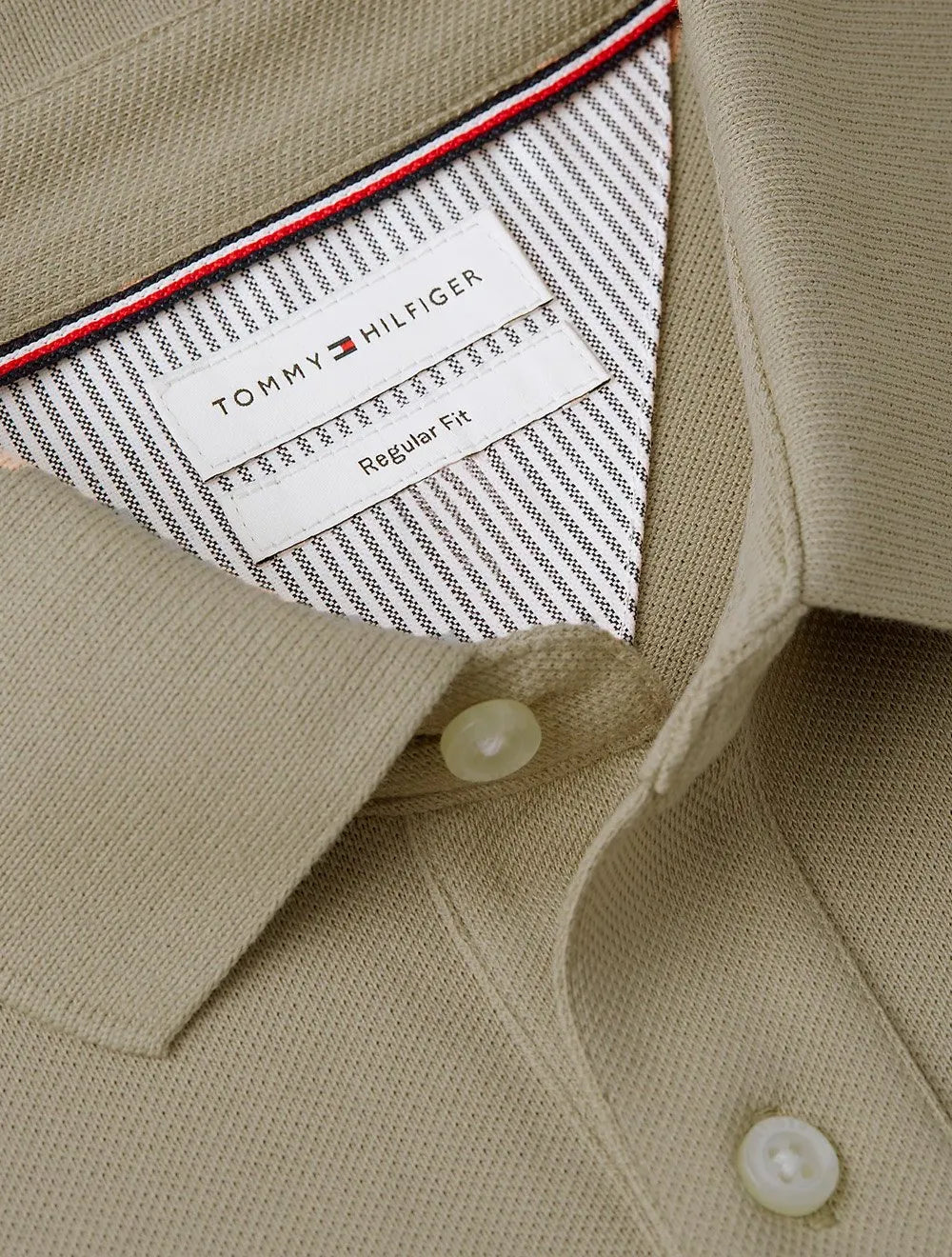 Polo Tommy Hilfiger Masculina Slim Piquet 1985 Cáqui Médio