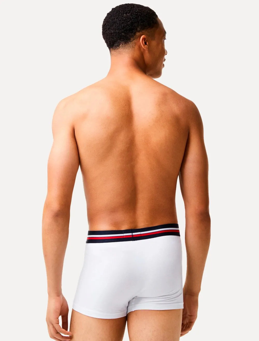 Cuecas Lacoste Boxer Casual Stretch Listra Marinho/Branca Pack 3UN