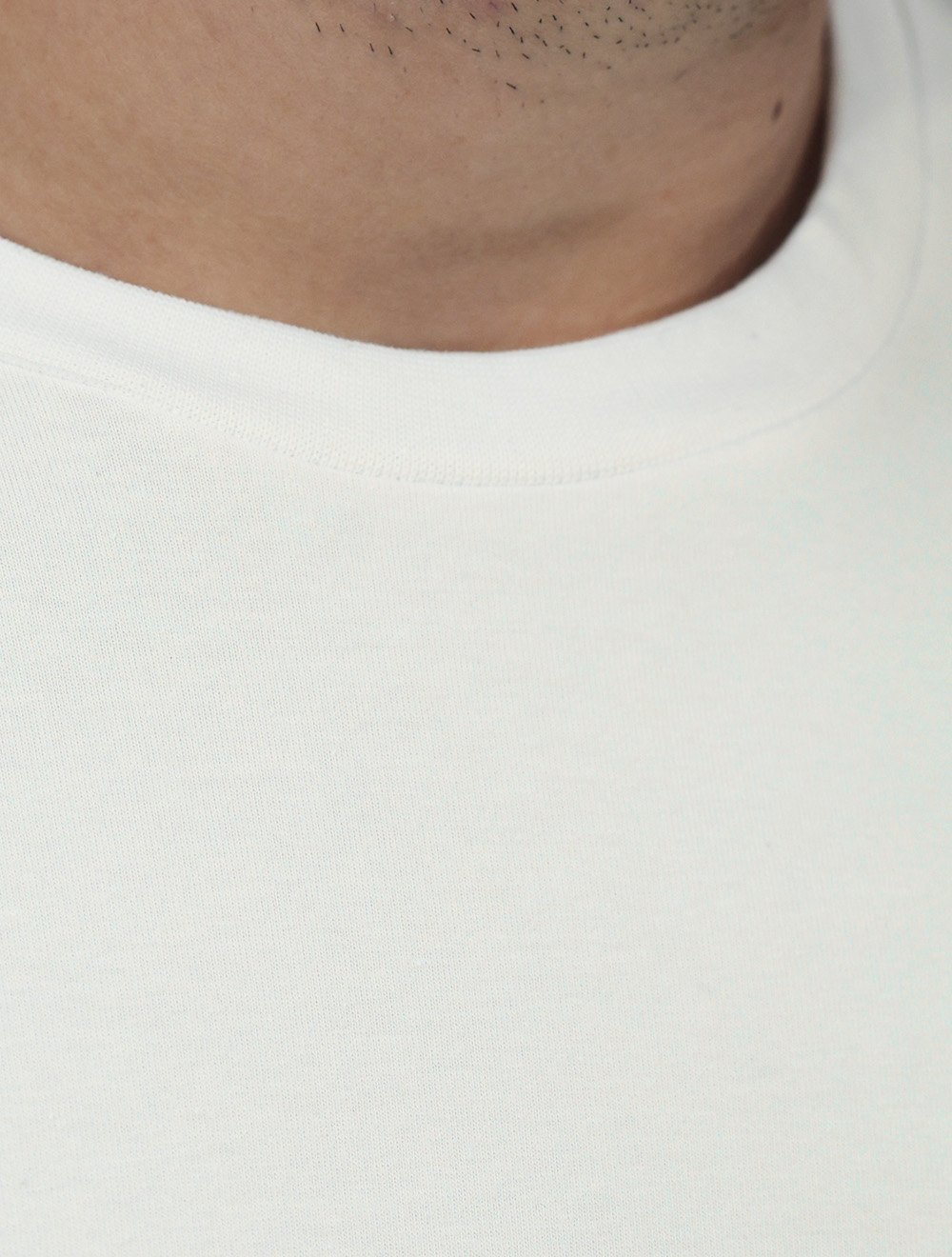 Camiseta K&J Black Cotton Flex Slim Off-White