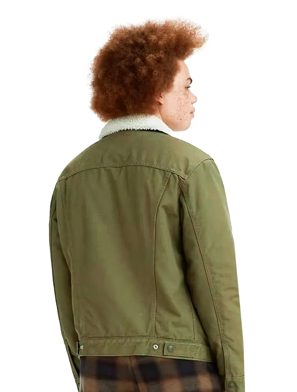 Jaqueta Jeans Levis Masculina Sherpa Trucker Verde Militar