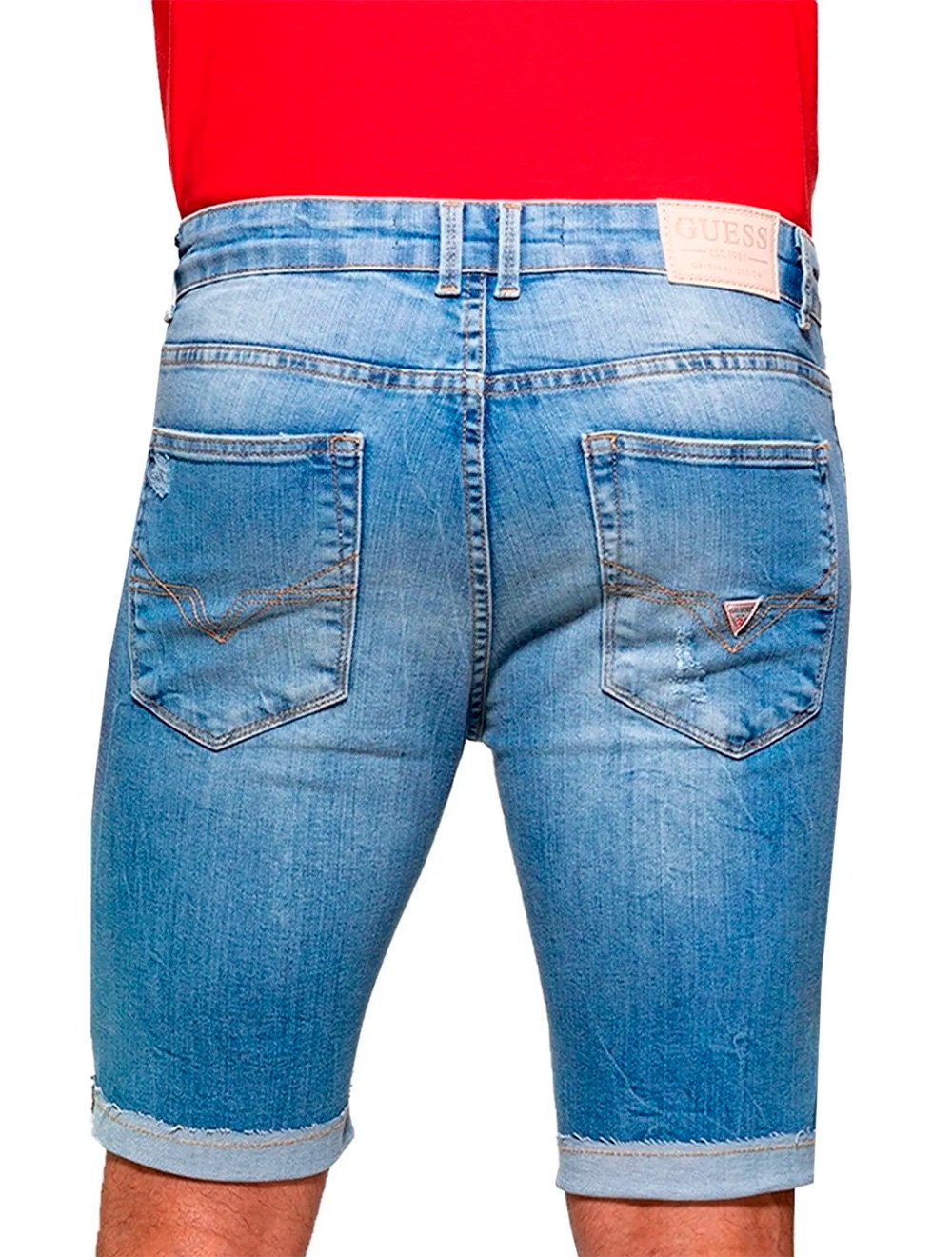 Bermuda Guess Jeans Masculina Cerzido Stone Clara