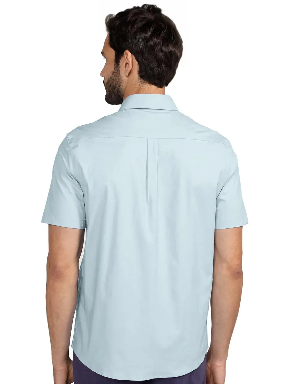 Camisa Ellus Masculina Manga Curta Tricoline LY Classic Italian Azul Claro