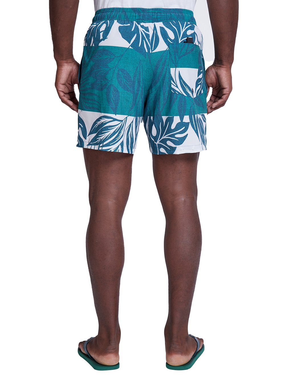 Short Dudalina Masculino D'Água Floral Verde Escuro