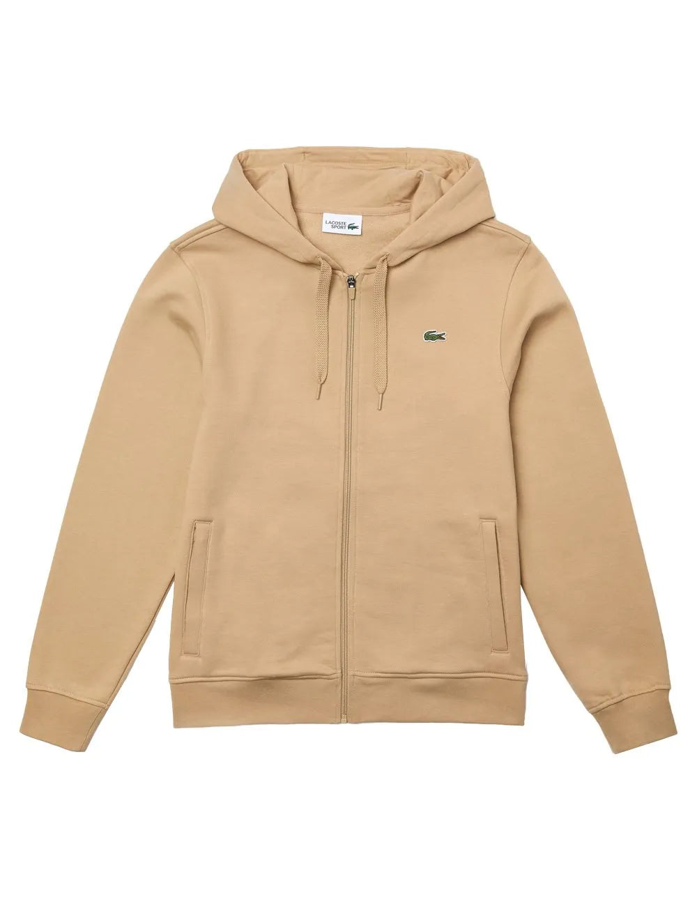 Moletom Lacoste Masculino Sport Fleece Hoodie Full Zip Cáqui
