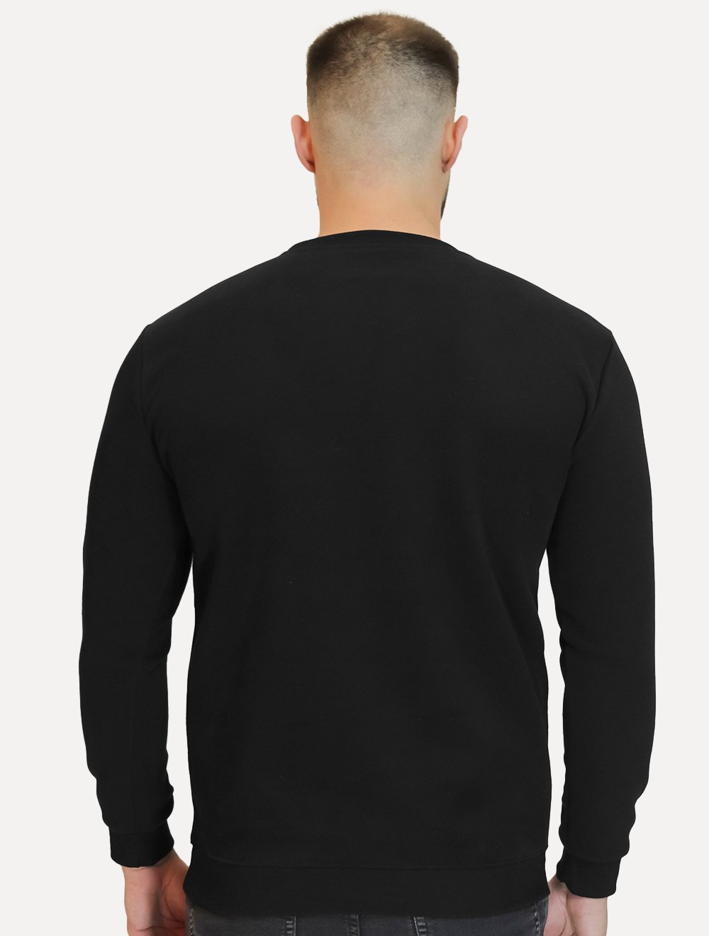 Moletom Masculino Crewneck Liso Preto
