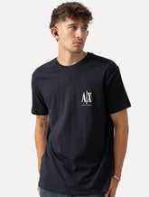 Camiseta Armani Exchange Masculina Embroidery AX Light Logo Azul Marinho