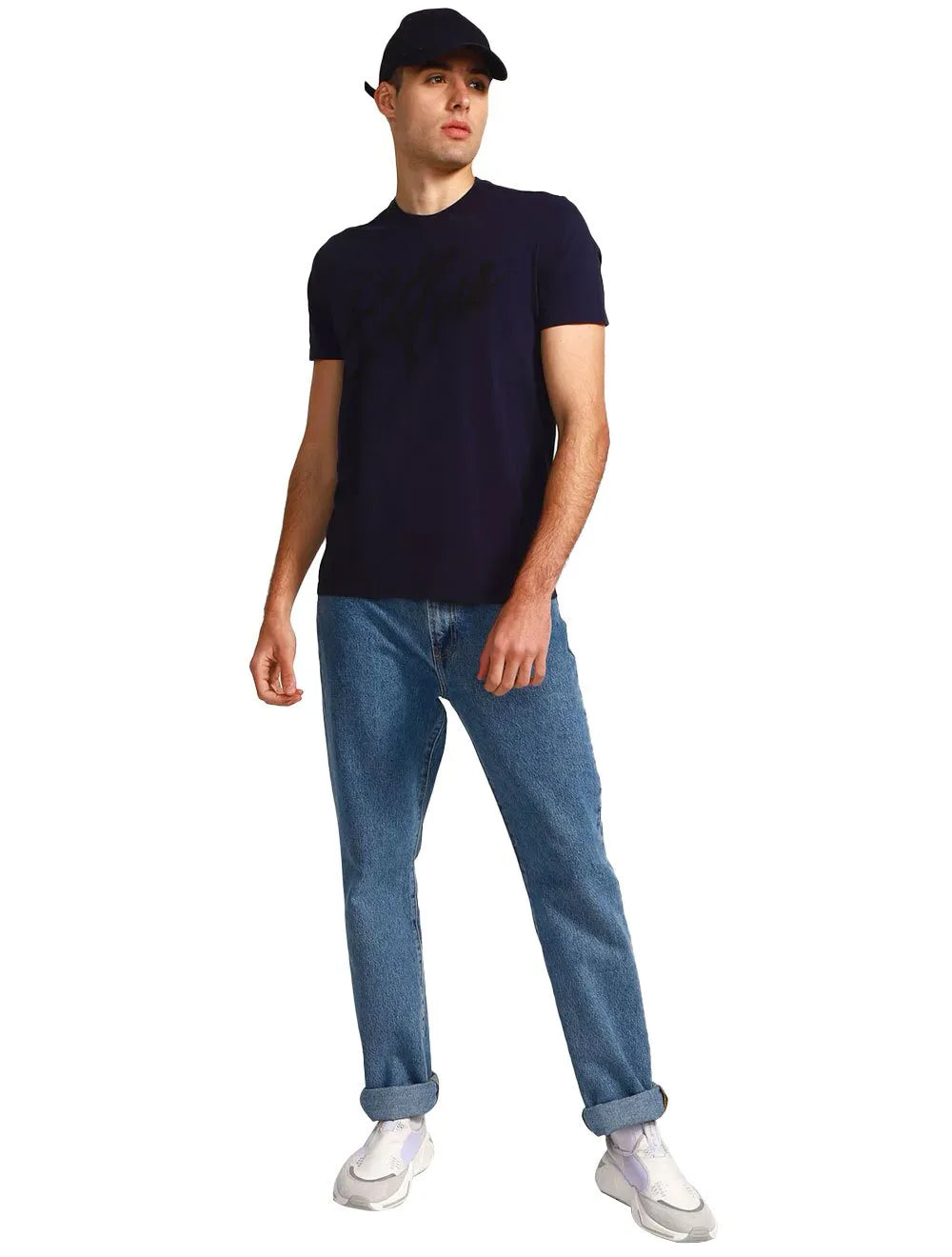 Camiseta Ellus Masculina Classic Manual Script Azul Marinho