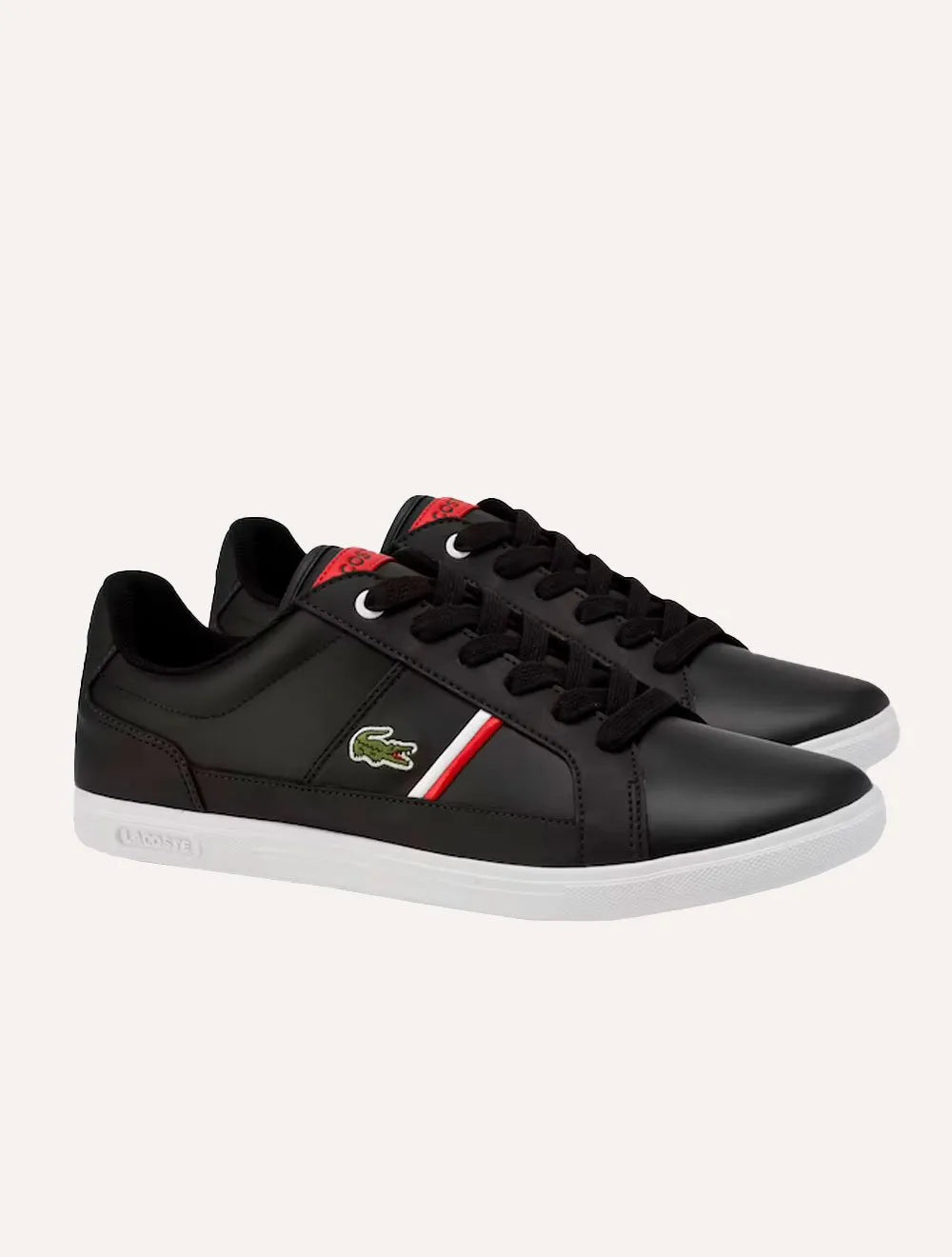 Tênis Lacoste Masculino Europa Blk/Wht Preto/Branco