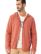 Moletom Colcci Masculino Hoodie Full-Zip Texture Refile Terracota Mescla