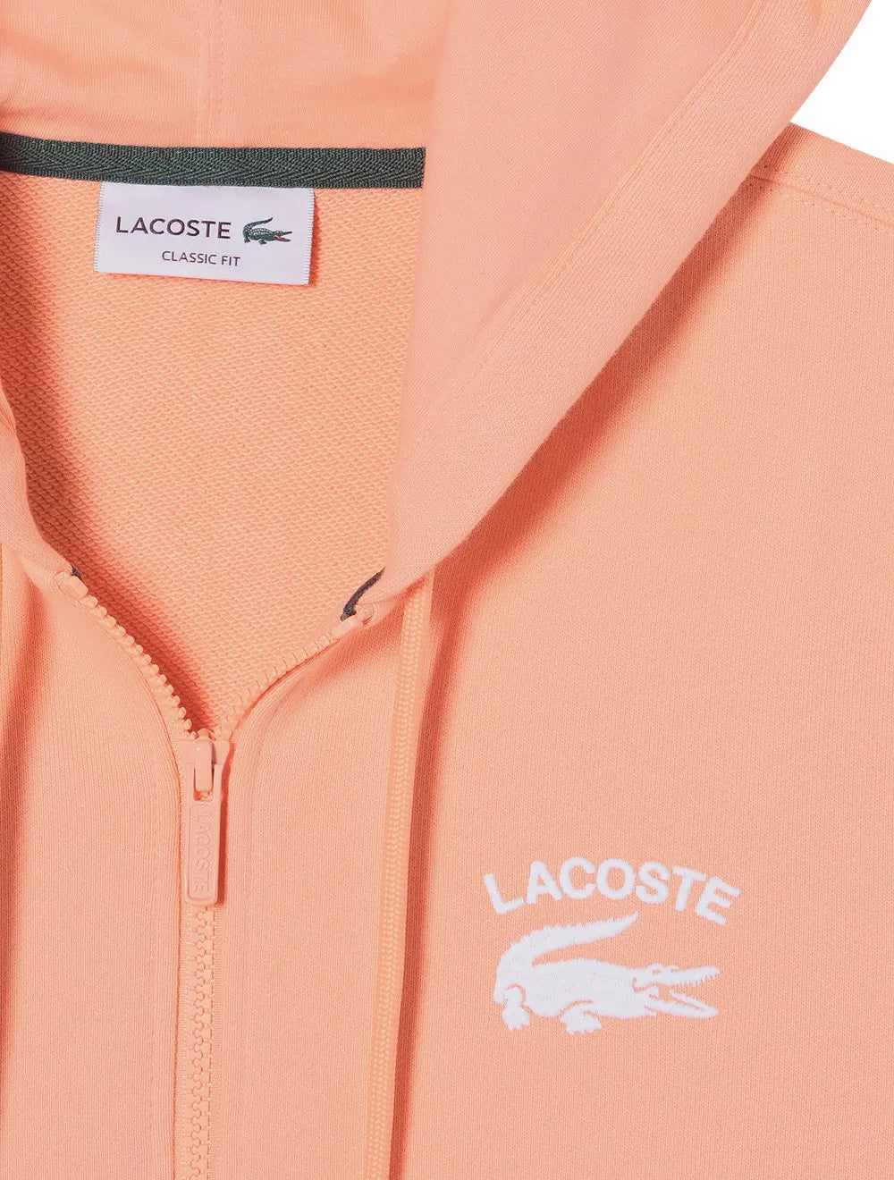 Moletom Lacoste Masculino Embroidery Full Zip Laranja Claro