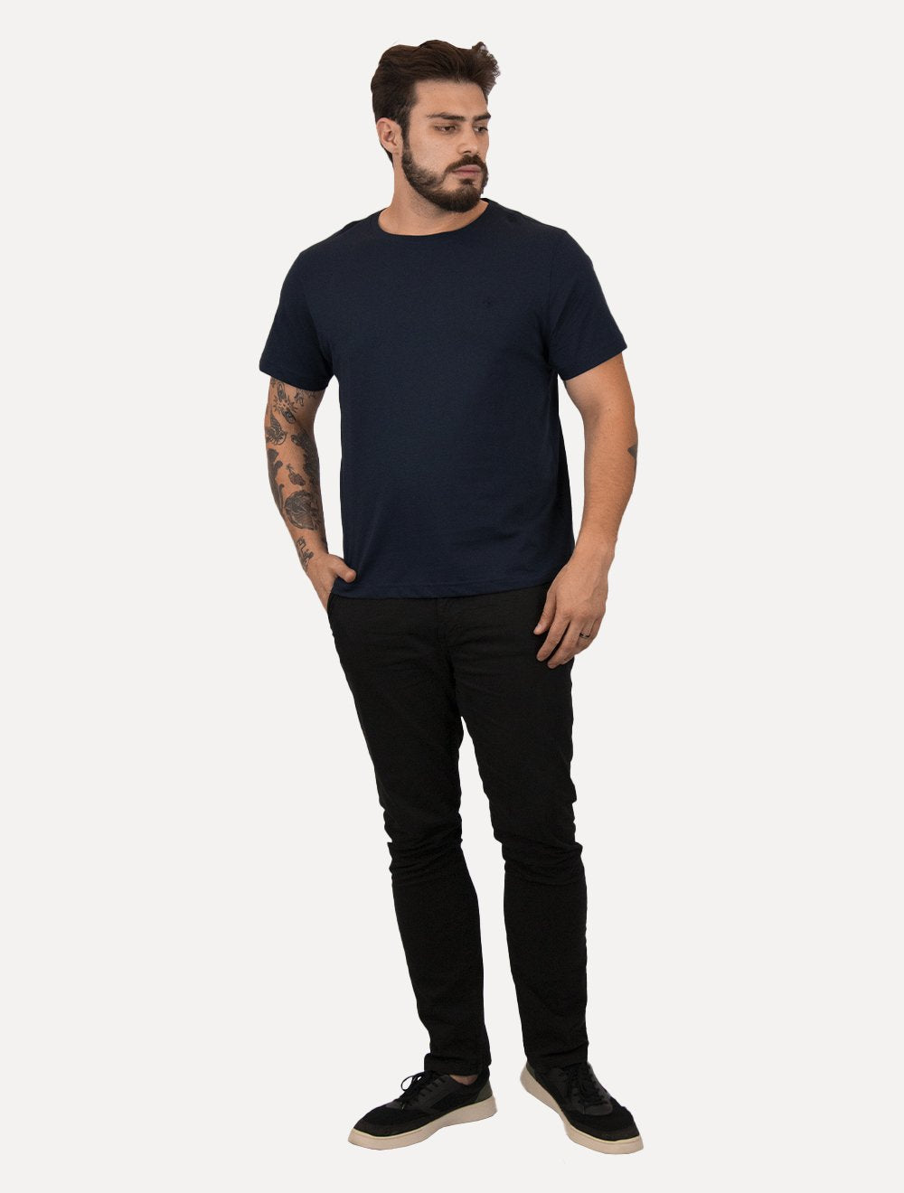 Camiseta Dudalina Masculina Ultrasoft Cotton Logo Azul Marinho