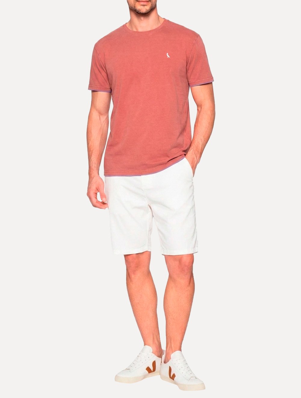 Camiseta Reserva Masculina Basic White Woodpecker Stoned Vermelha