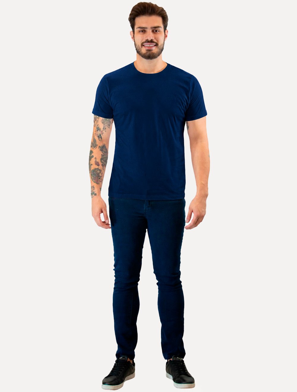 Camiseta Guess Masculina Bordado Peito Azul Escuro