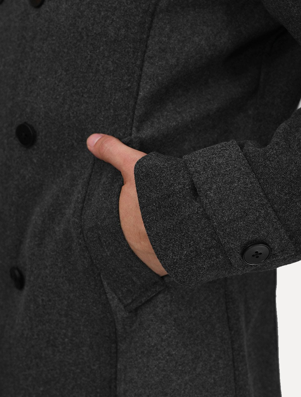 Casaco Dixen Fechamento Duplo Blazer Cinza
