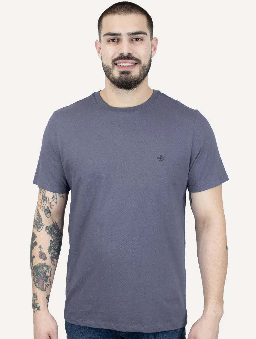 Camiseta Dudalina Masculina Essentials Modal Logo Roxa
