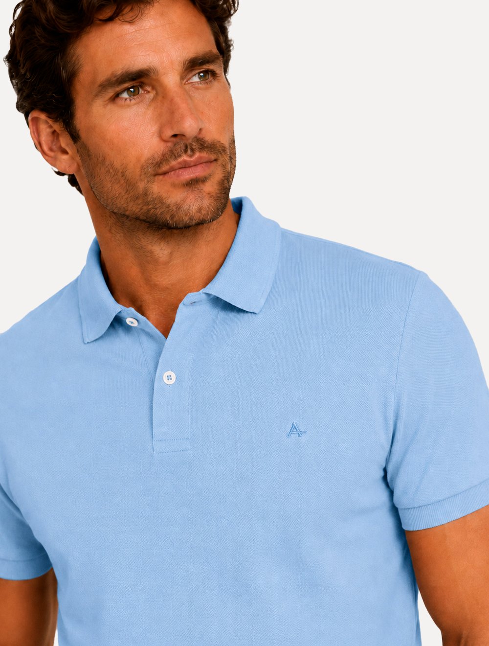Polo Aramis Masculina Basic Piquet Mono Azul Pastel