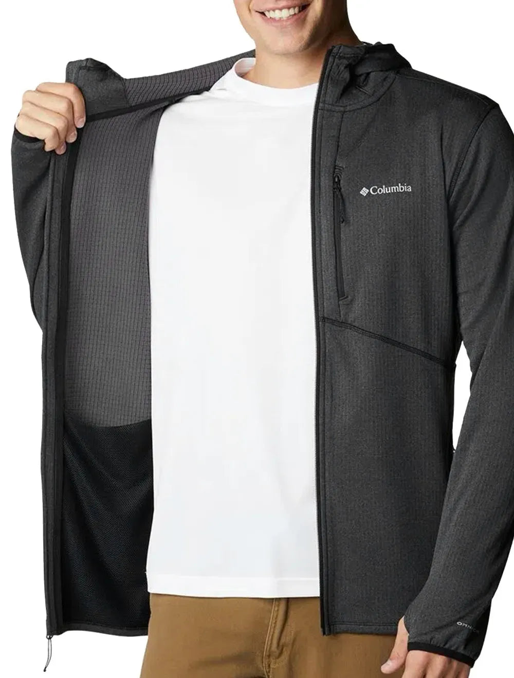 Jaqueta Columbia Masculina Fleece Park View Full Zip Hoodie Grafite