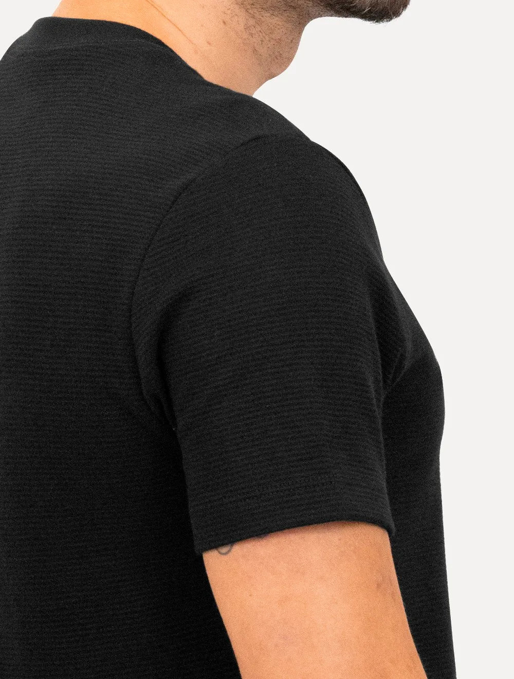 Camiseta Aramis Masculina Regular Suedine Canelado Preta
