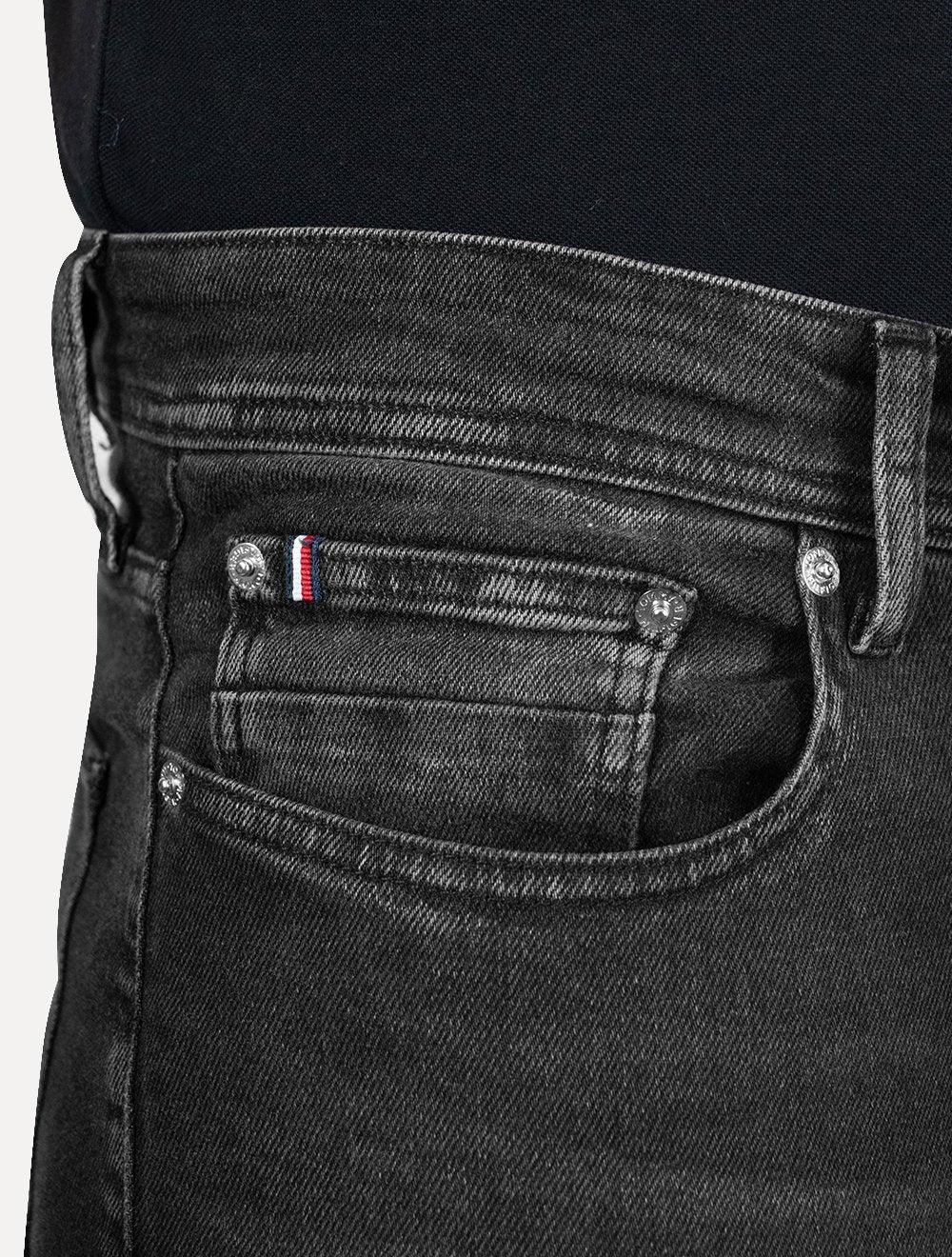 Calça Tommy Hilfiger Jeans Masculina Straight Denton Clark Preta
