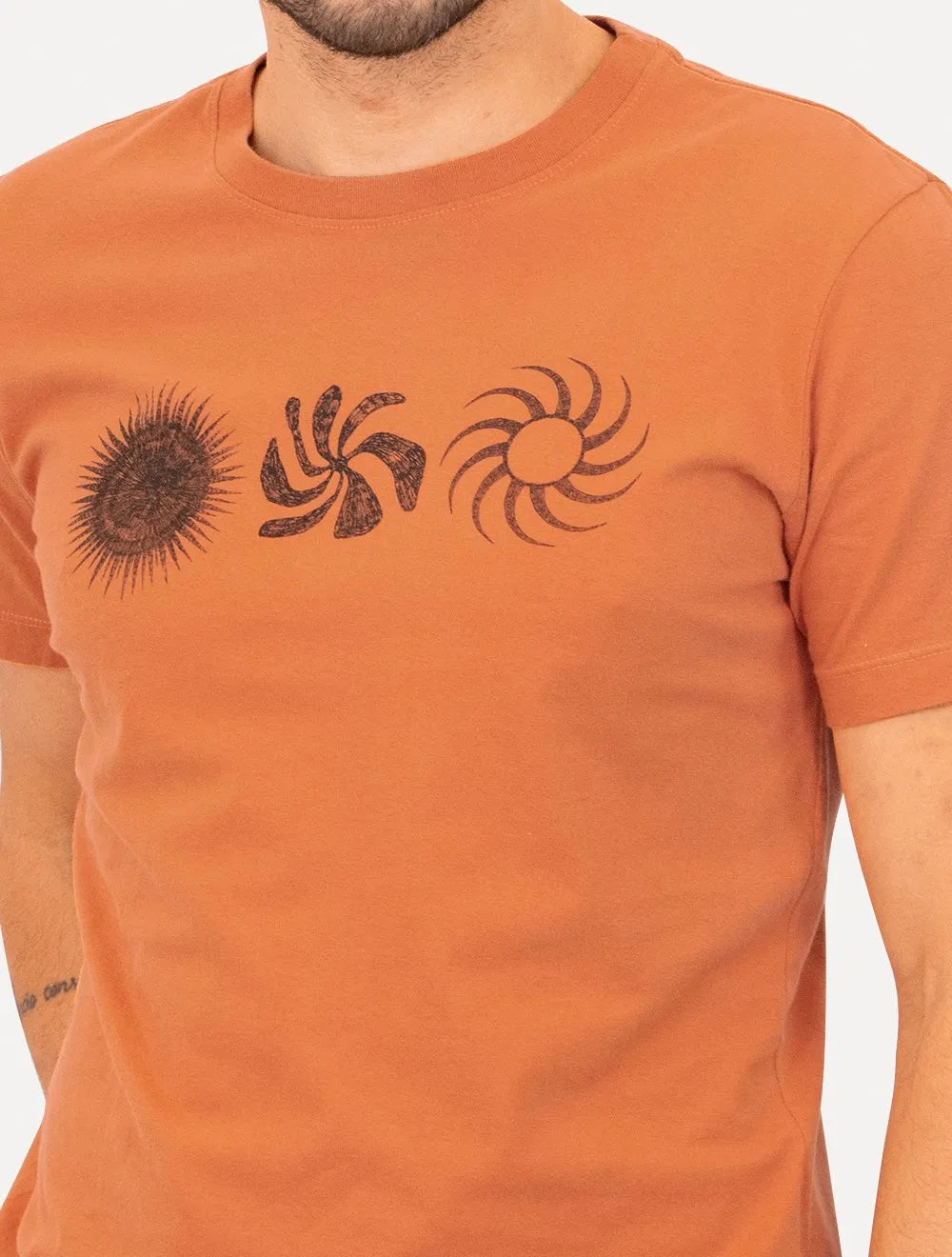 Camiseta Osklen Masculina Slim Vintage Magic Sun Laranja