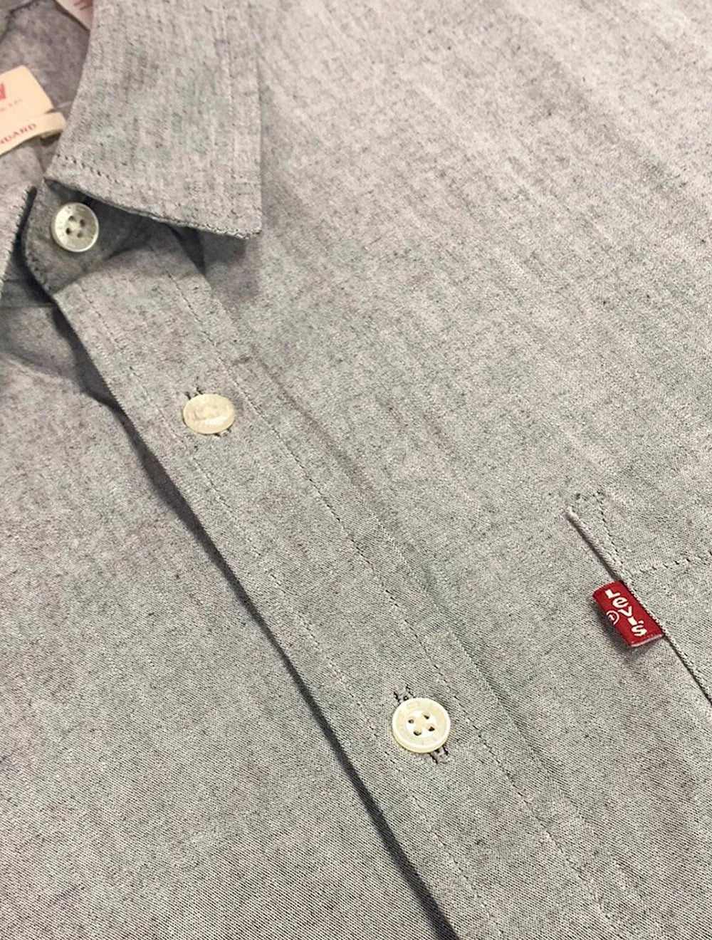 Camisa Levis Masculina Standard One Pocket Cinza Mescla