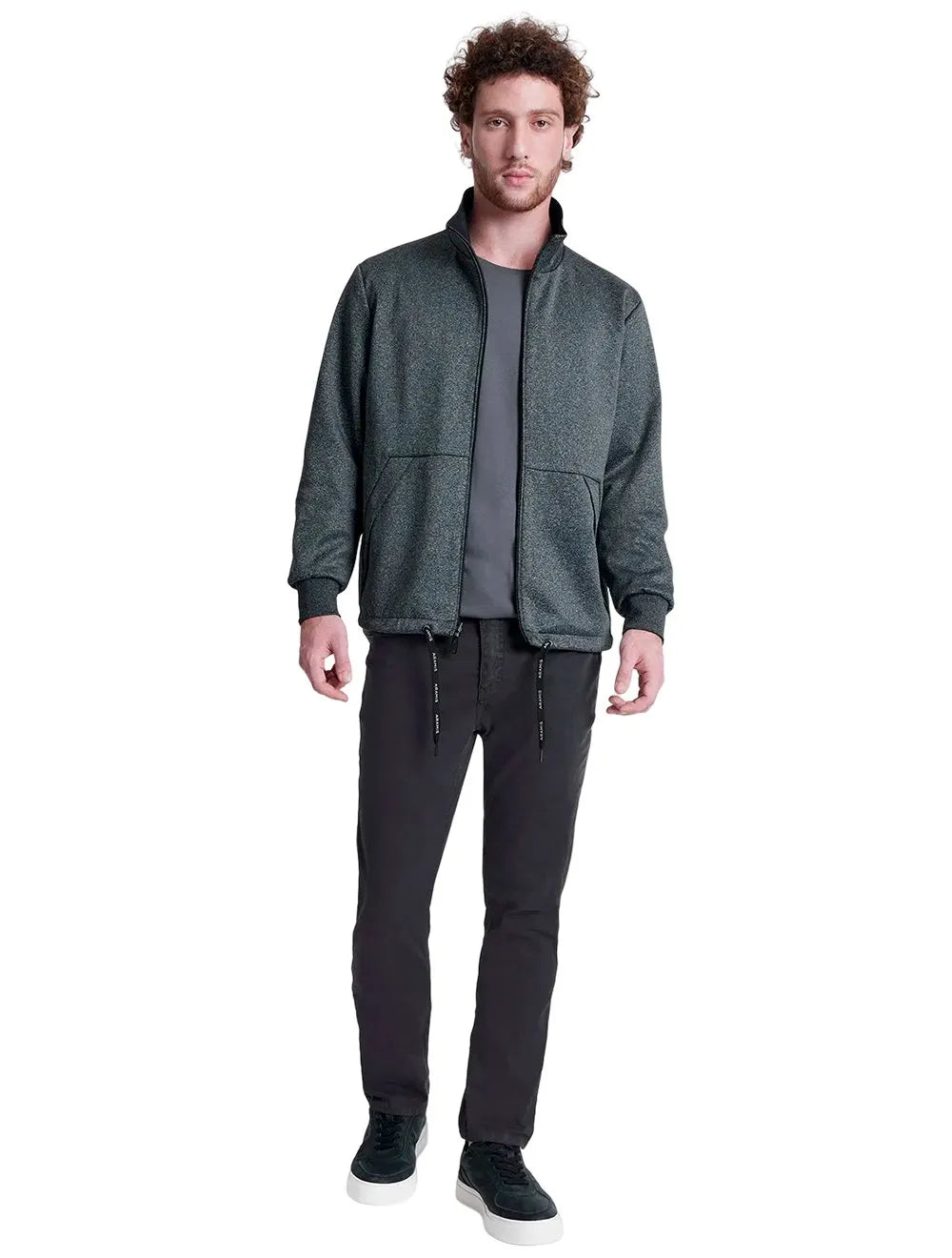 Jaqueta Aramis Masculina Nylon Dupla Face Flat Liquid Repeller Preta