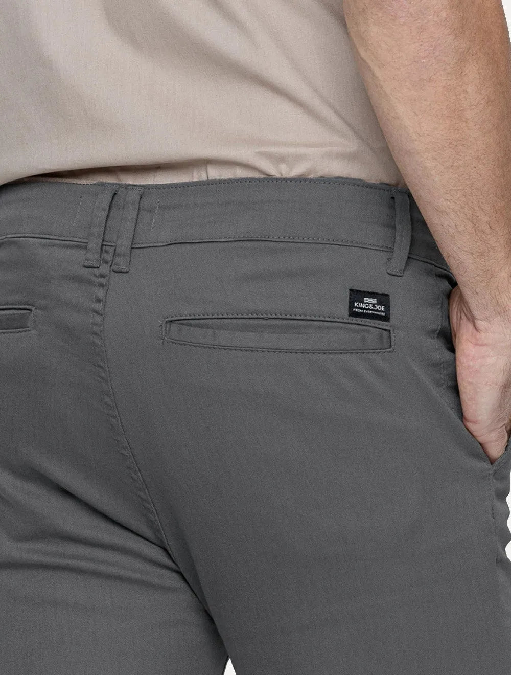 Calça King & Joe Sarja Masculina Slim Chumbo