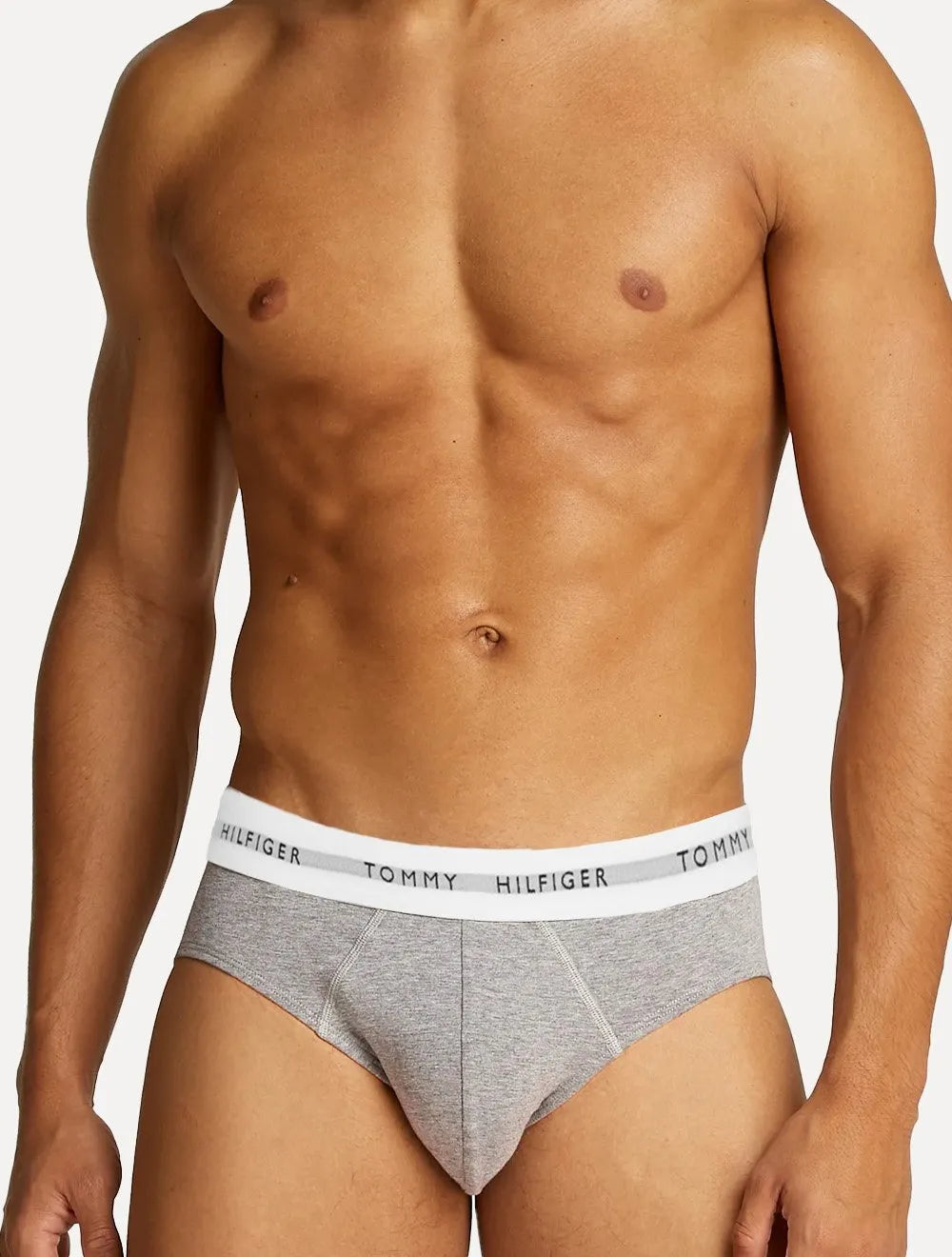 Cueca Tommy Hilfiger Cotton Classic Brief Preta/ Branca/ Cinza Pack 5UN