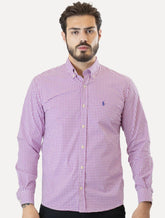 Camisa Ralph Lauren Masculina Slim Fit Stretch Poplin Roxa