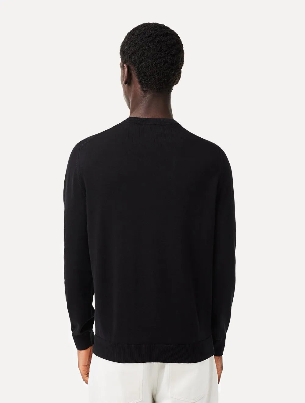 Suéter Lacoste Masculino Regular Fit Gola V Logo Preto