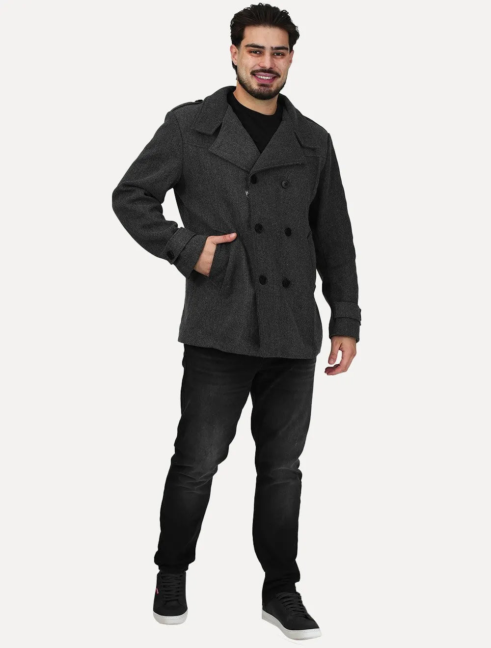 Casaco Dixen Fechamento Duplo Blazer Cinza