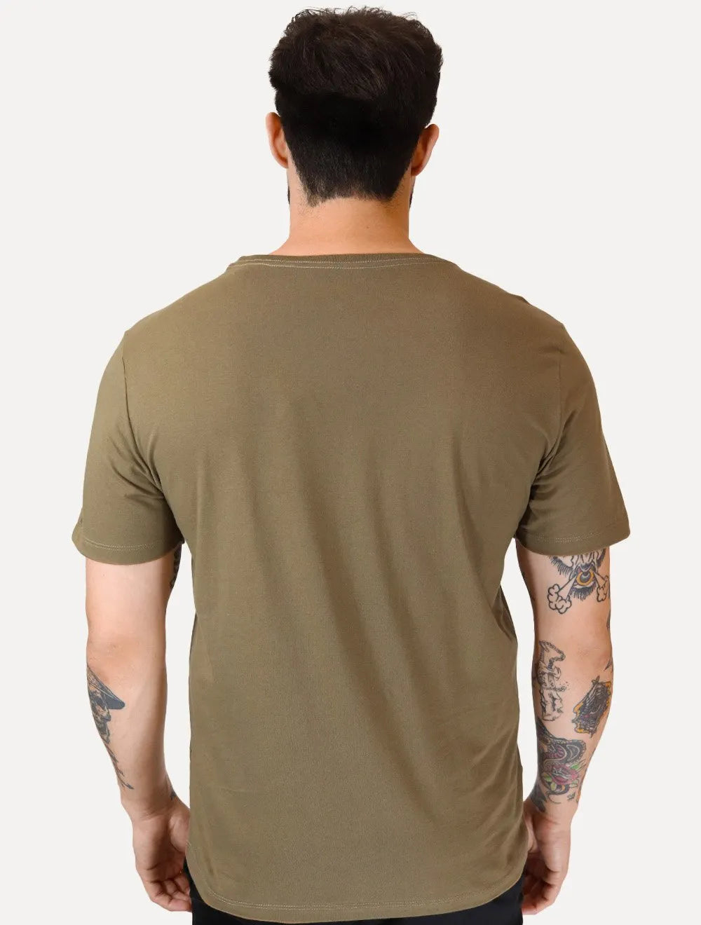 Camiseta Dudalina Masculina Essentials Modal Logo Marrom Médio