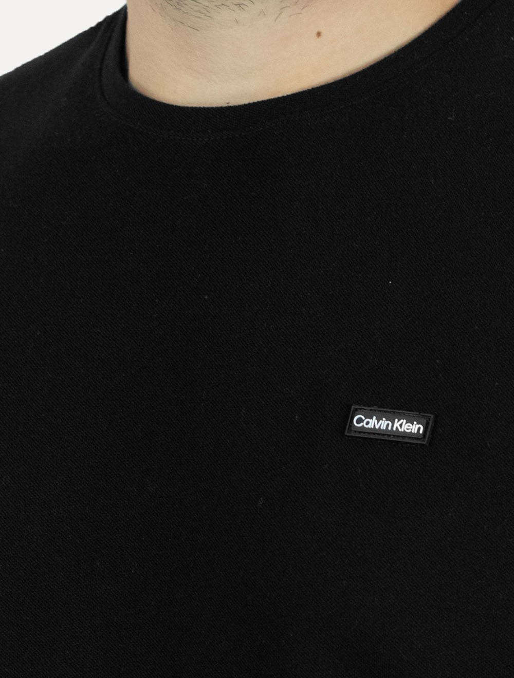 Camiseta Calvin Klein Masculina Piquet Orgânico Preta