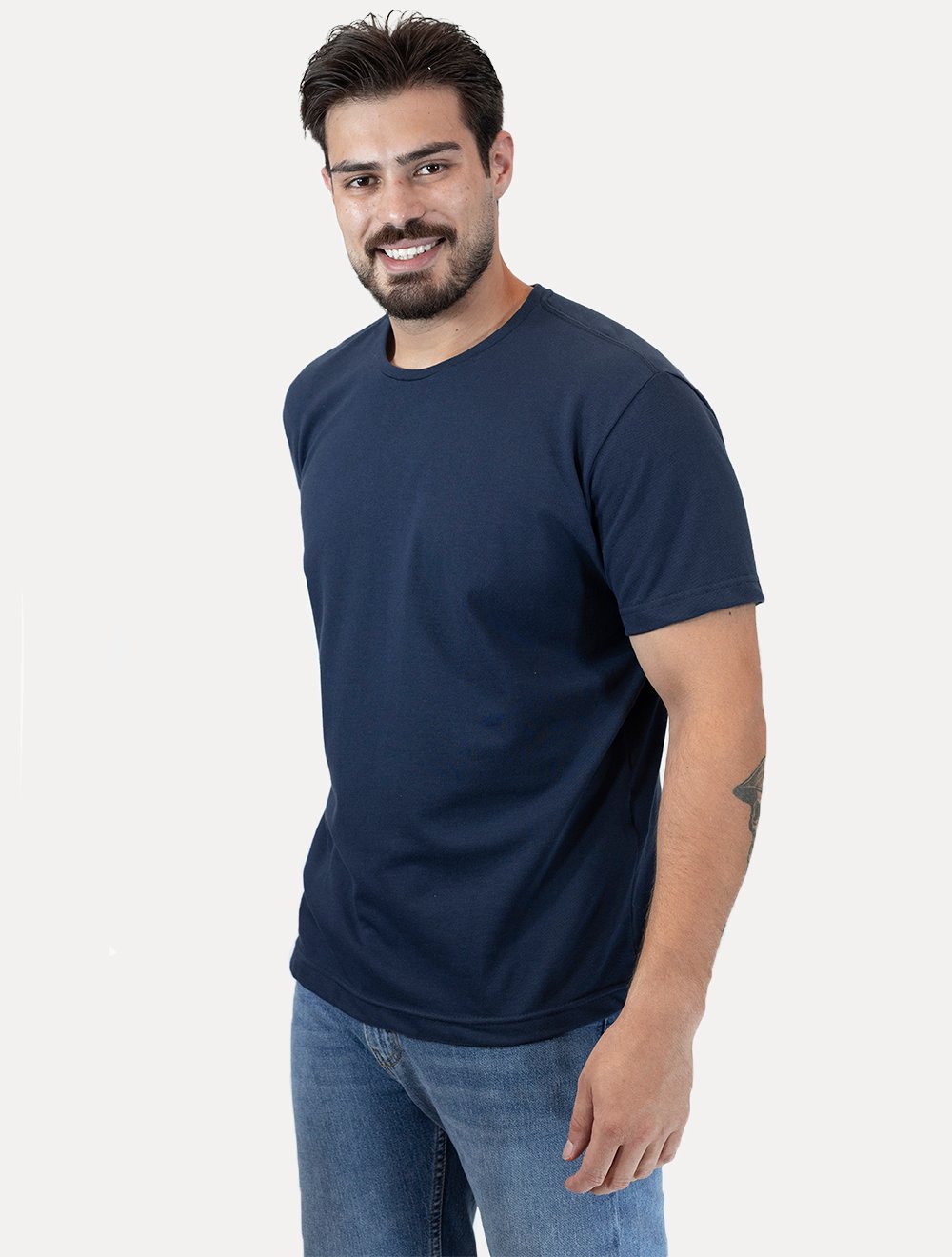Camiseta King & Joe Masculina Comfort Piquet Premium Azul Marinho