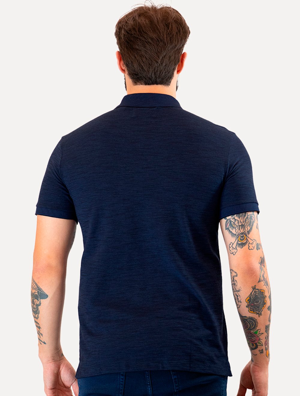 Polo Original Penguin Masculina Piquet Flamê Azul Marinho