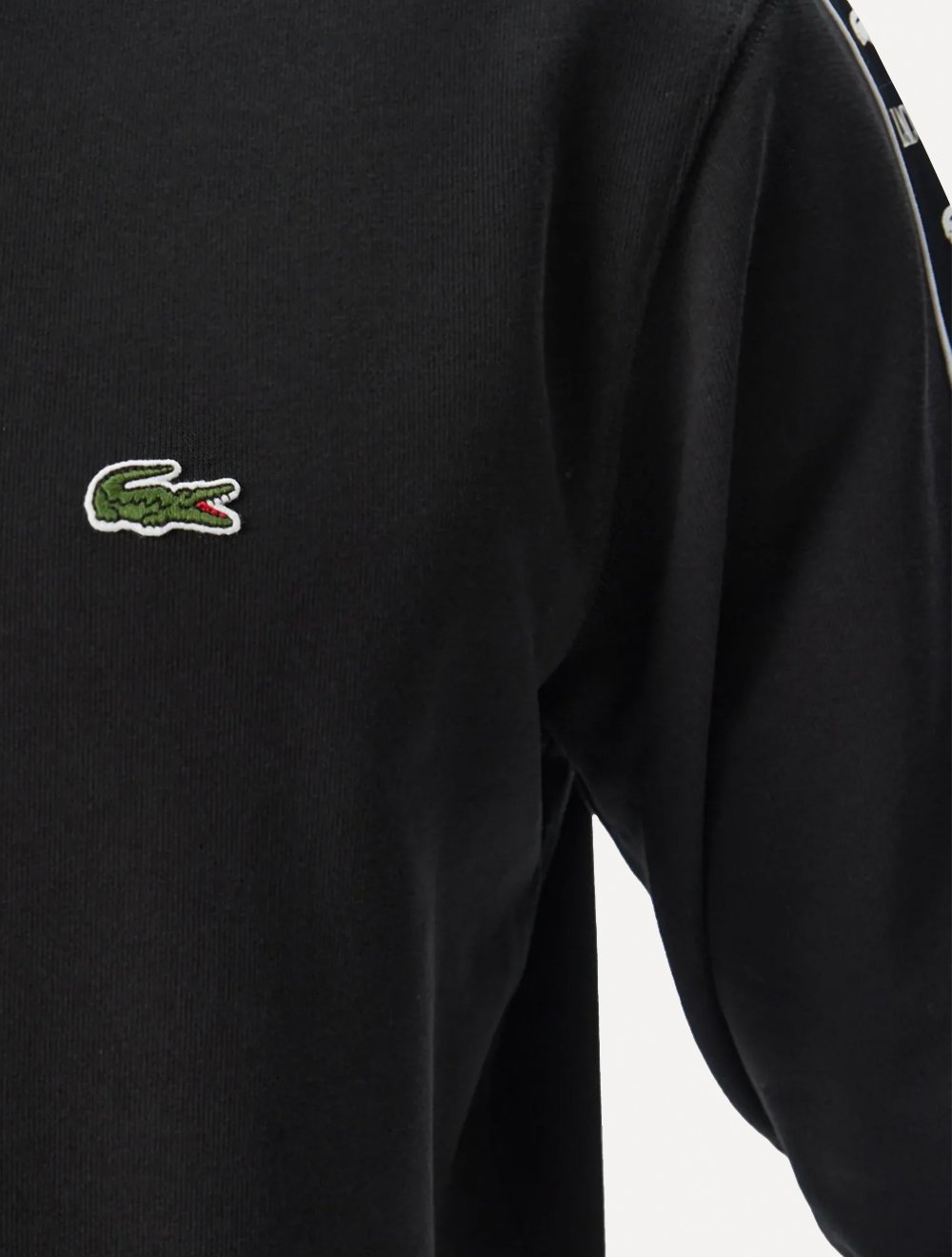Moletom Lacoste Masculino C-Neck Jogger Logo Stripe Preto