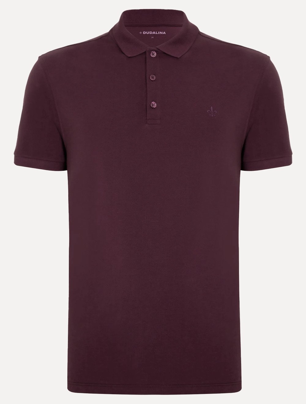 Polo Dudalina Piquet Essentials Cotton Basica Modal Roxo Escuro