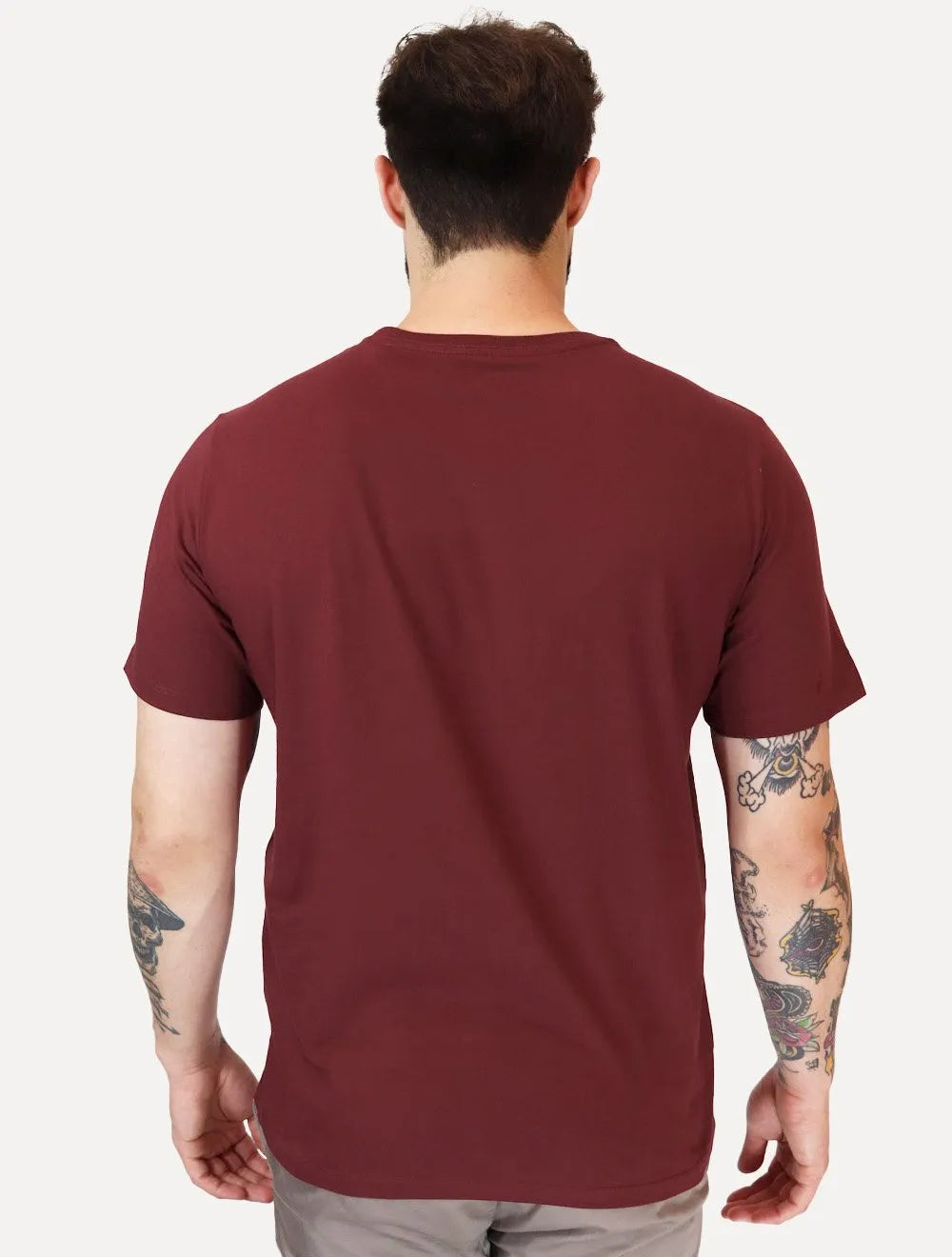 Camiseta Dudalina Masculina Essentials Modal Logo Vinho