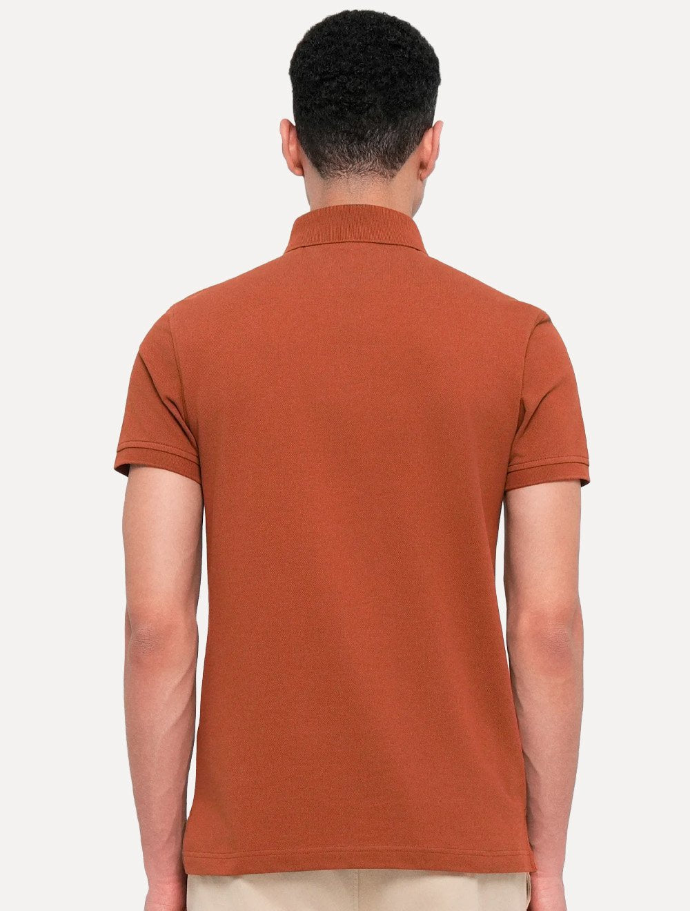 Polo Tommy Hilfiger Masculina Slim Piquet 1985 Laranja Escuro