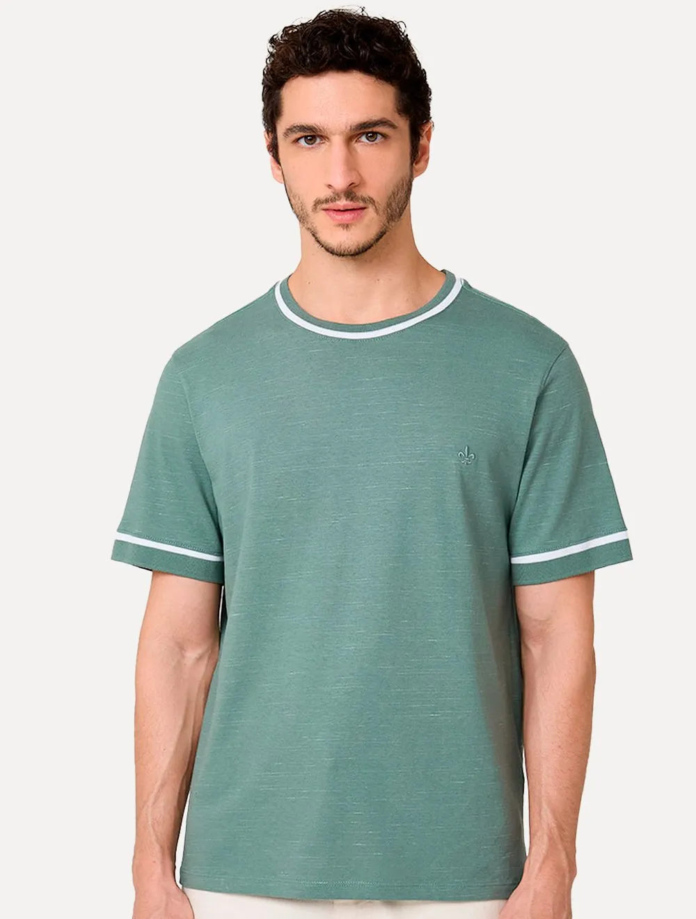 Camiseta Dudalina Masculina Flame Bicolor Verde Médio