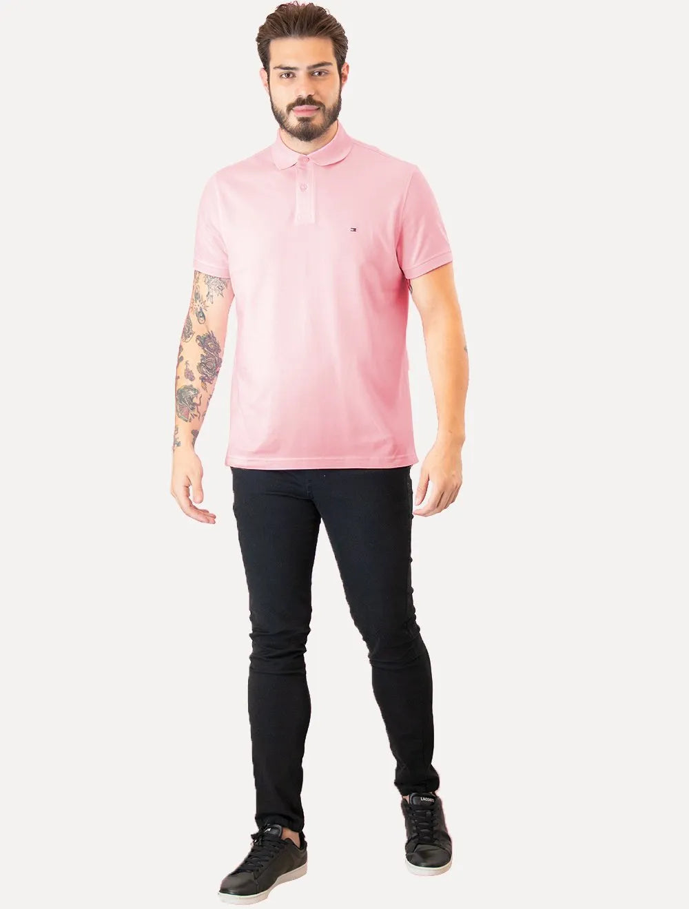 Polo Tommy Hilfiger Masculina Regular Piquet 1985 Rosa