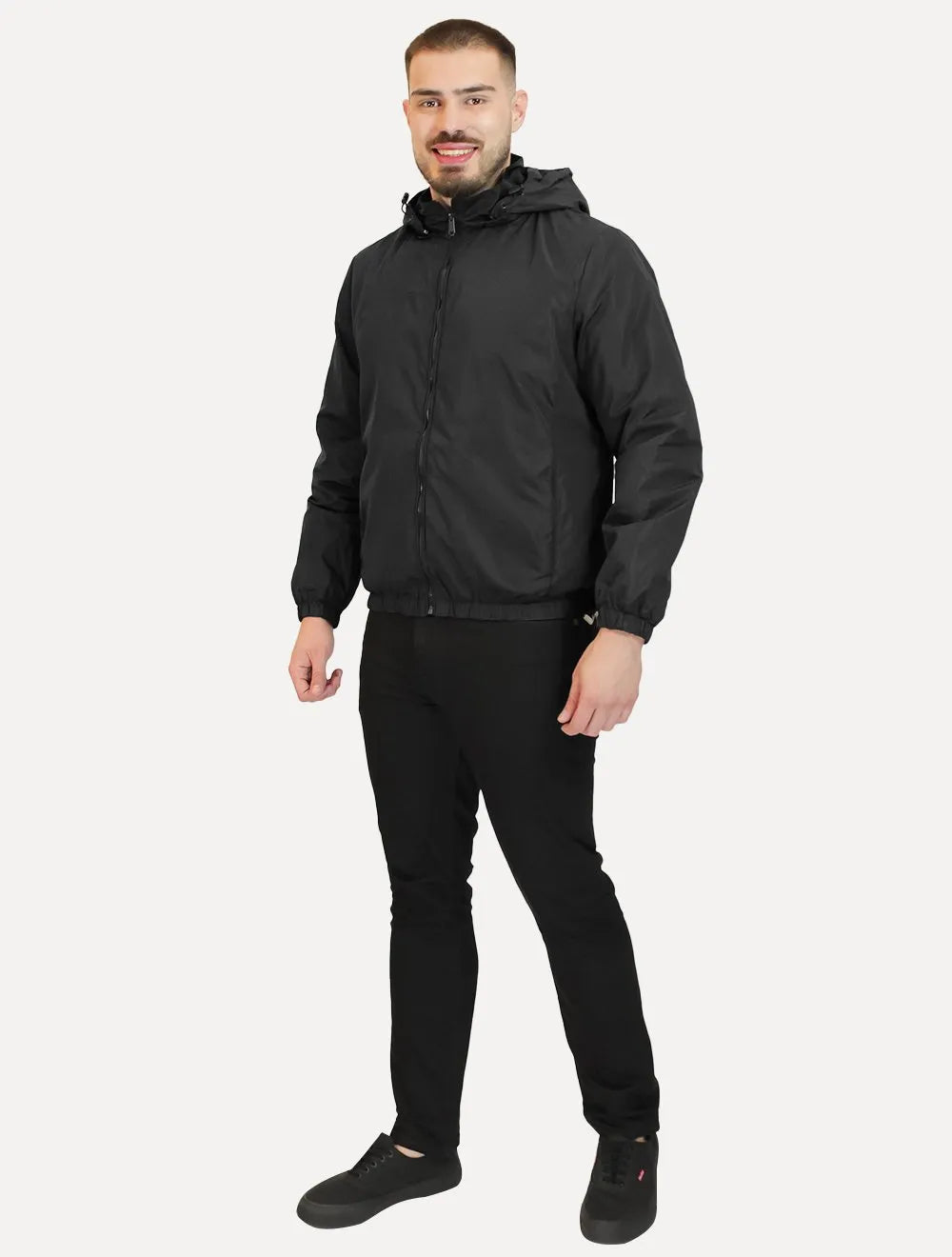 Jaqueta Masculina Corta-Vento Nylon Preta